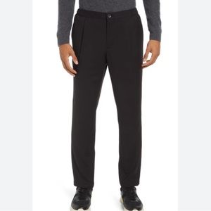 Open Edit Black Pleat Front Elastic Back Waist Pants Mens Size M